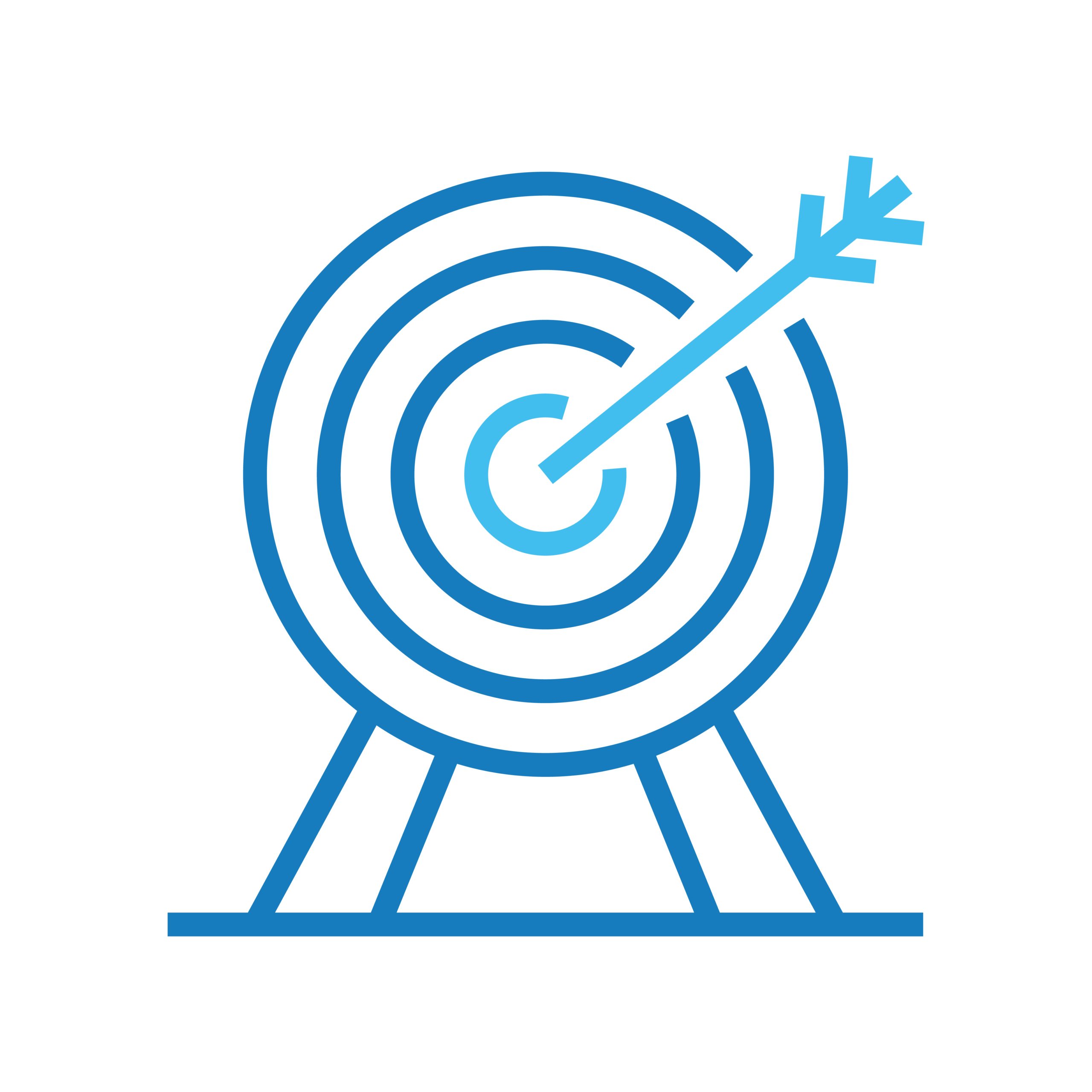 Ensured accuracy in your reporting - Texas Hospital Association Blue target with concentric circles and an arrow piercing the bullseye on a stand, indicating achievement or aiming for a goal
