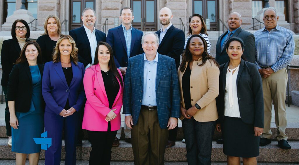 Leadership Fellows Class of 2022 with John Hawkins, THA President/CEO - Texas Hospital Association John Hawkins poses with the Leadership Fellows Class of 2022