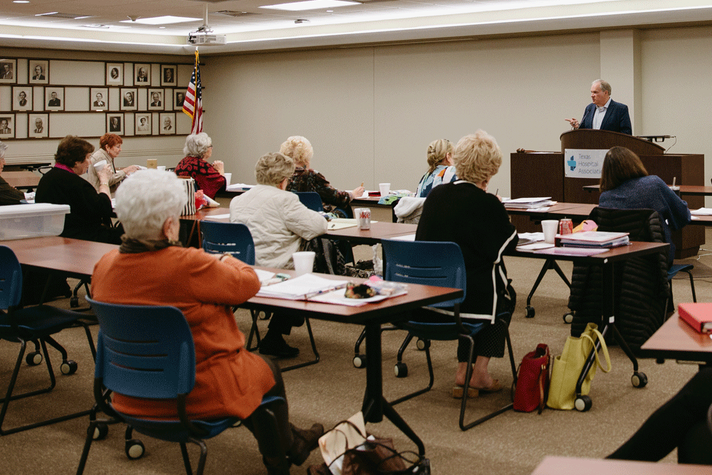 The Vital Role of Volunteers in Texas Hospitals - Texas Hospital Association Hospital volunteers attending a meeting at the Texas Hospital Association.