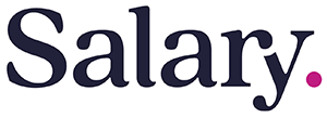 Salary.com - Texas Hospital Association Salary logo: navy serif wordmark with a pink dot at the end.