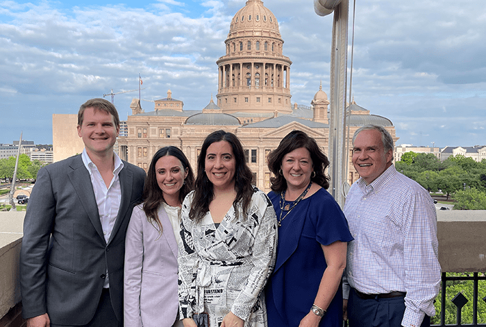 Hawkins with several members of the THA advocacy team - Texas Hospital Association Hawkins-and-advocates-at-capitol