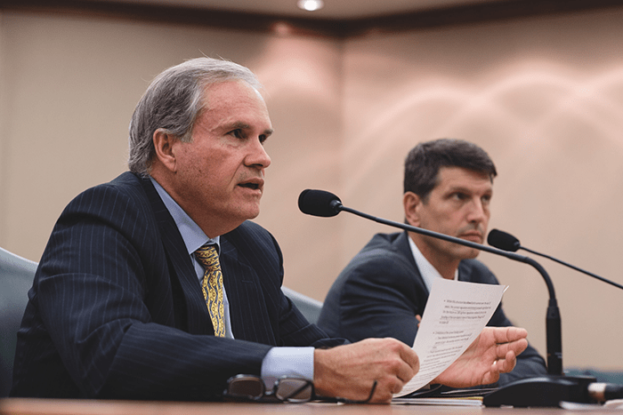 Hawkins testifying before a legislative committee - Texas Hospital Association hawkins-testimony