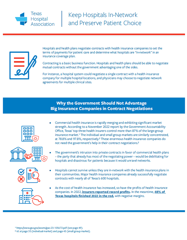 Keep Hospitals In-Network and Preserve Patient Choice
