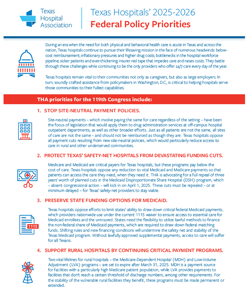 2025-2026 THA Federal Priorities