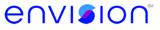 Envision (SM) - Texas Hospital Association Envion logo: blue wordmark with a purple circular emblem between letters.